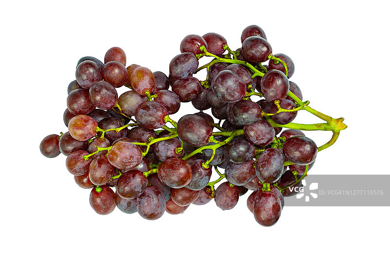 新鲜的红葡萄孤立在白色背景与修剪路径图片素材