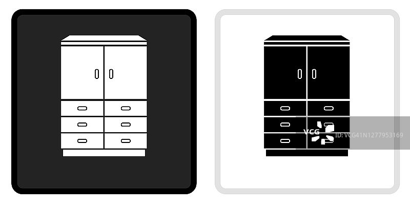 衣柜柜图标上的黑色按钮与白色翻转图片素材