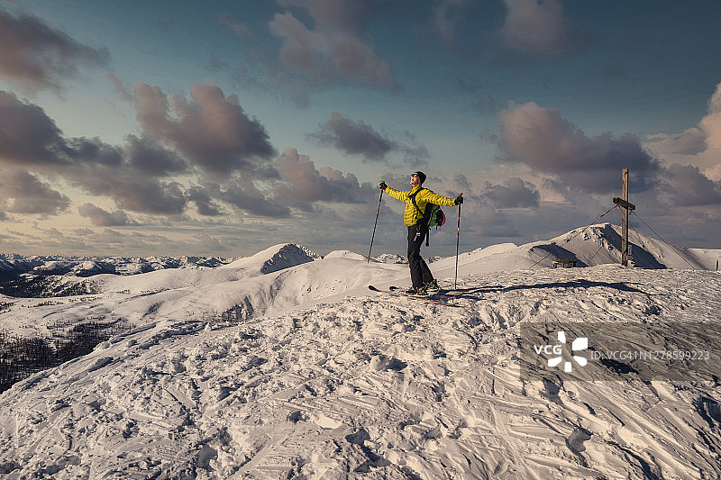 温特兰沙夫特卡林西亚的滑雪道图片素材