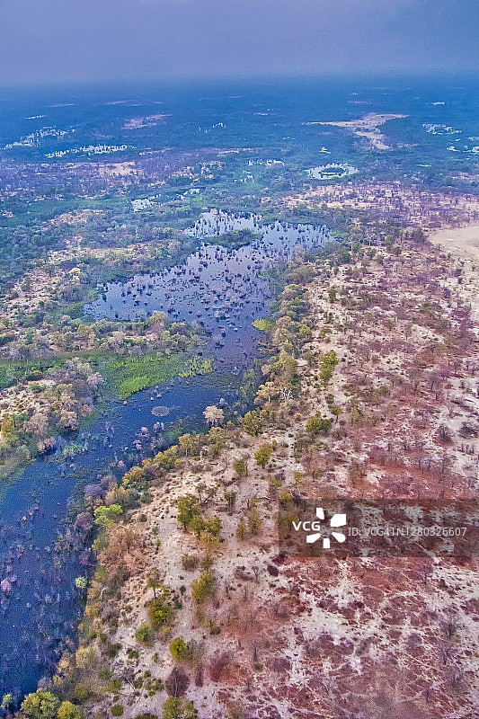 奥卡万戈三角洲，奥卡万戈湿地，博茨瓦纳图片素材