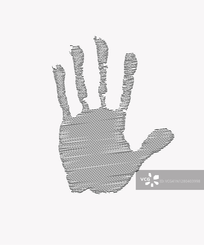 人的手印。扫描手掌和手指图片素材