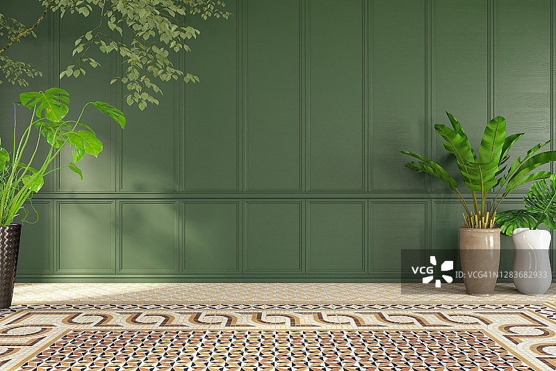 空的经典绿色植物墙图片素材