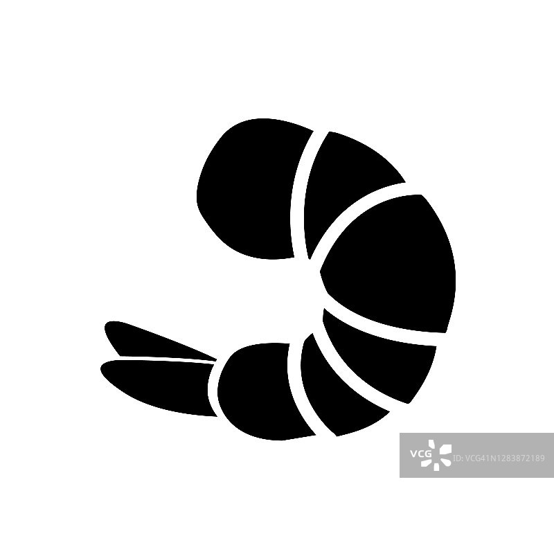 虾图标，标志孤立在白色背景图片素材