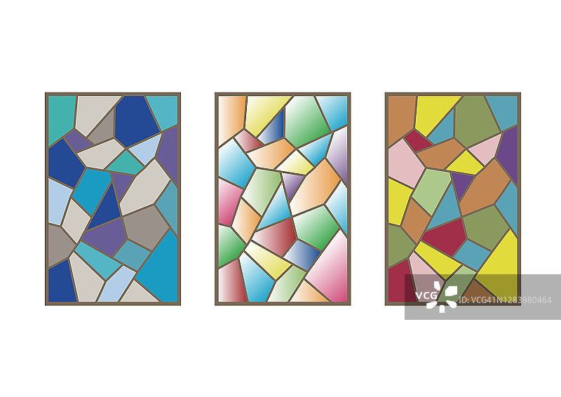 彩色玻璃窗-变化3套图片素材