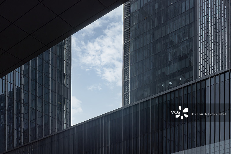 中国杭州商务区现代建筑立面图片素材