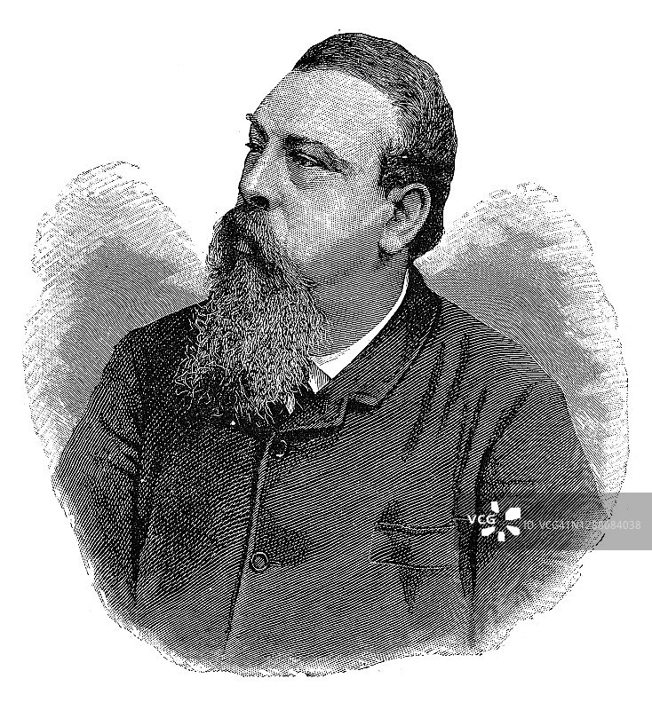 弗里德里希·施莱格尔，奥地利作家，1821-1892年图片素材