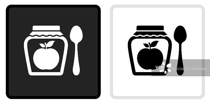 苹果酱图标上的黑色按钮与白色滚动图片素材