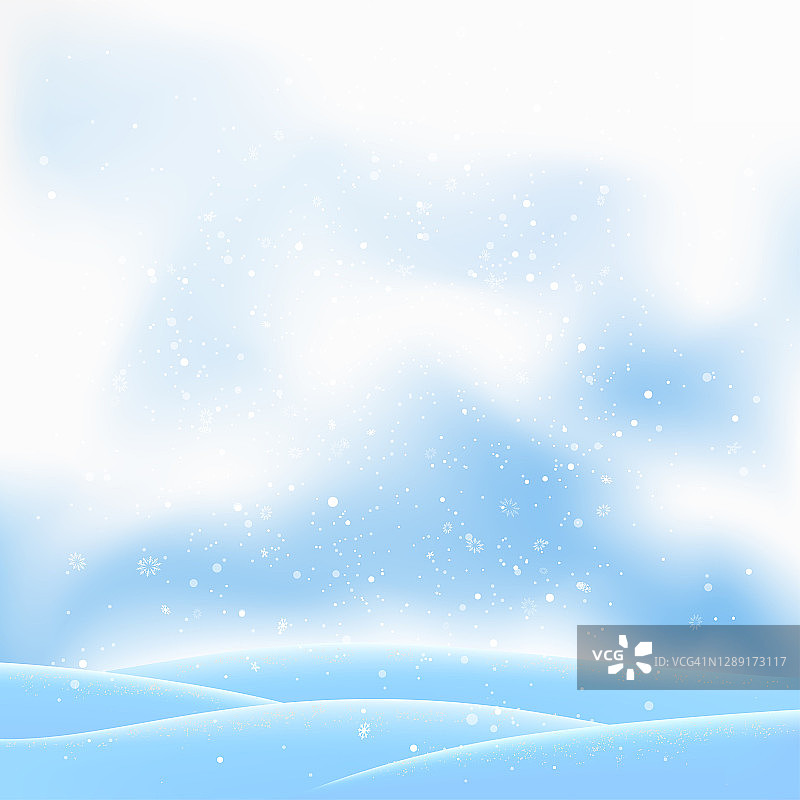 卡通蓝天上圣诞节的雪花图片素材