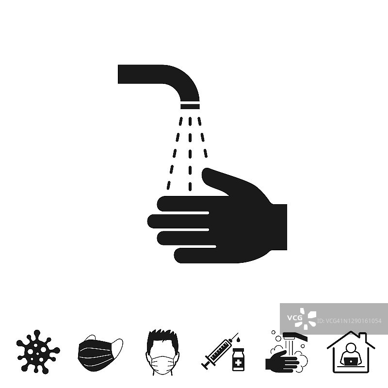 洗手。图标的设计上的白色背景图片素材