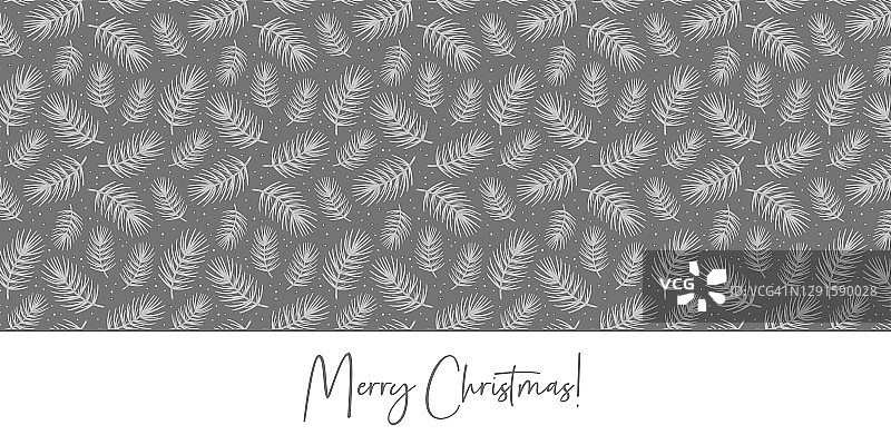 圣诞快乐。云杉枝、松树素。无缝的图案、纹理、背景。横幅、卡片、包装设计。墨水向量。图片素材
