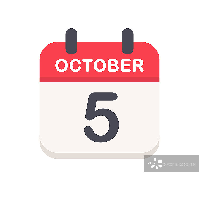 10月5日-日历图标图片素材