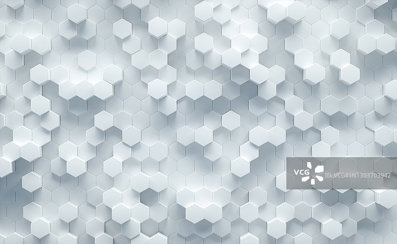 3 d演示。白色几何六角形抽象背景。未来和科技的概念。图片素材