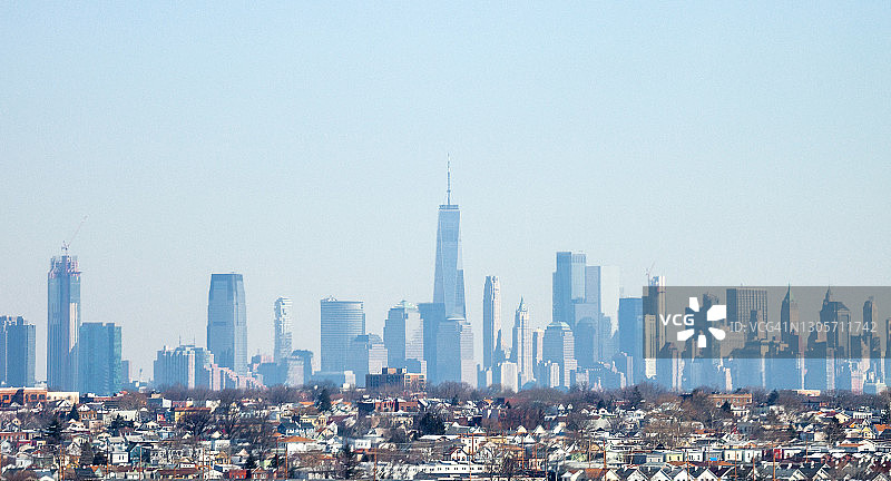 曼哈顿的天际线，纽约市图片素材