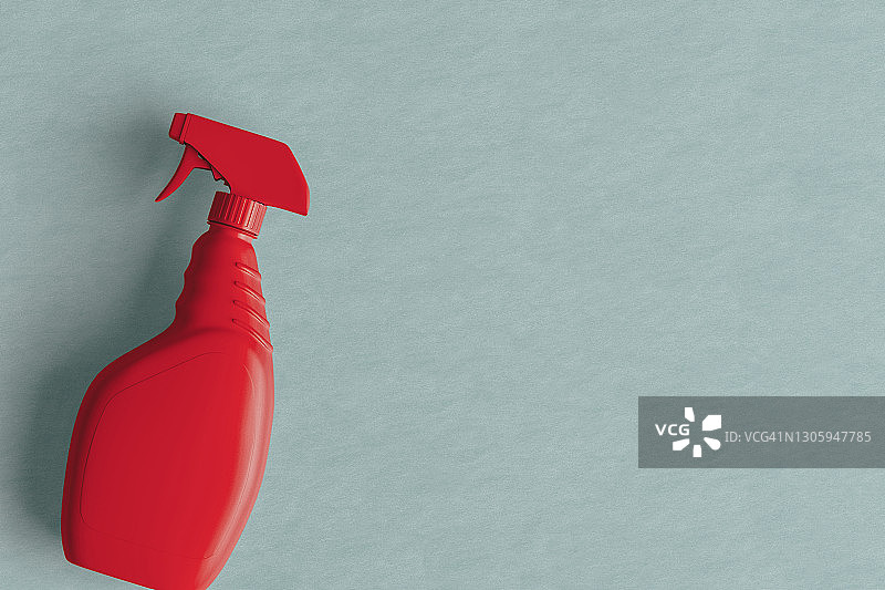 红色喷雾表面清洁器模型。复制空间图片素材
