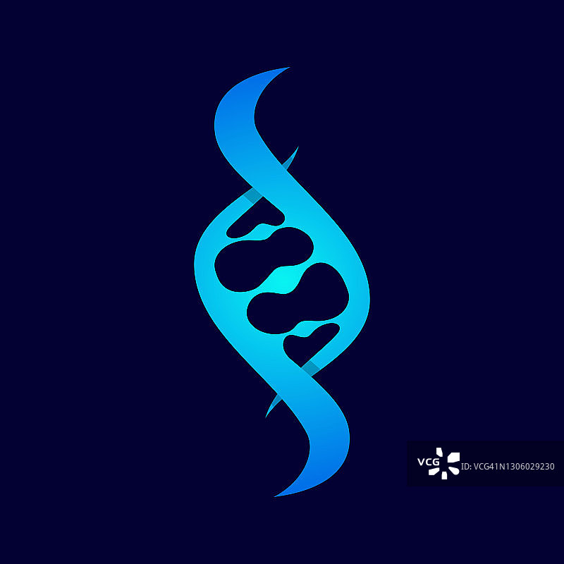 DNA图标时尚和现代的象征在蓝色的背景图片素材
