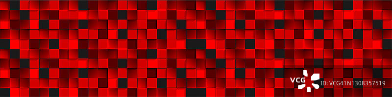 抽象的科技横幅与红色光泽的马赛克方块图片素材