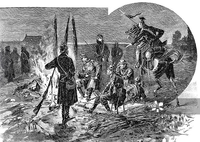 报告骑士在战争中，在旗帜守卫图片素材