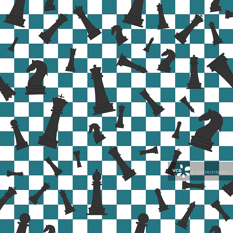 无缝矢量插图上的主题象棋图片素材