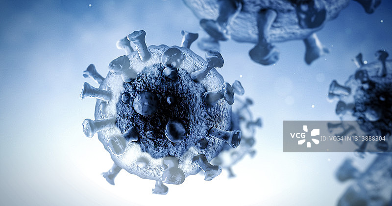 冠状病毒的微观视图图片素材