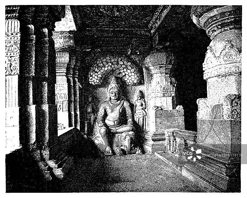 艾罗拉因陀罗寺因陀罗雕塑图片素材