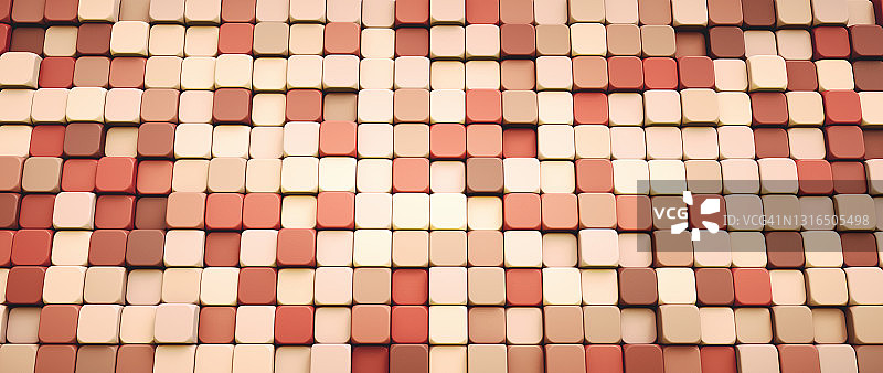 一面墙由塑料多色立方体形状，水平组成图片素材