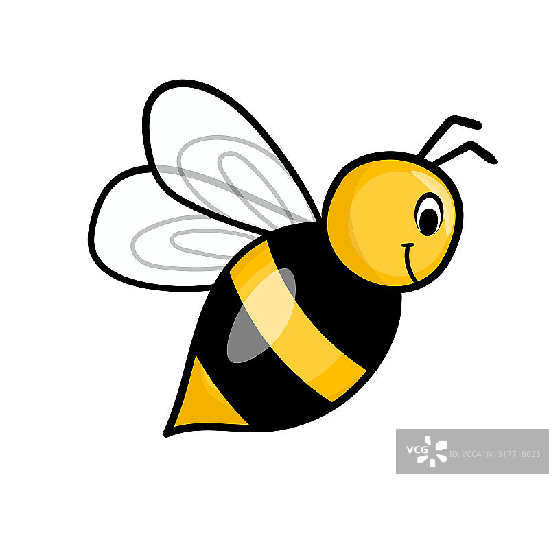 蜜蜂卡通吉祥物。小蜜蜂飞。黄蜂集合。矢量字符。乱伦图标。模板设计的邀请，卡片。涂鸦风格图片素材