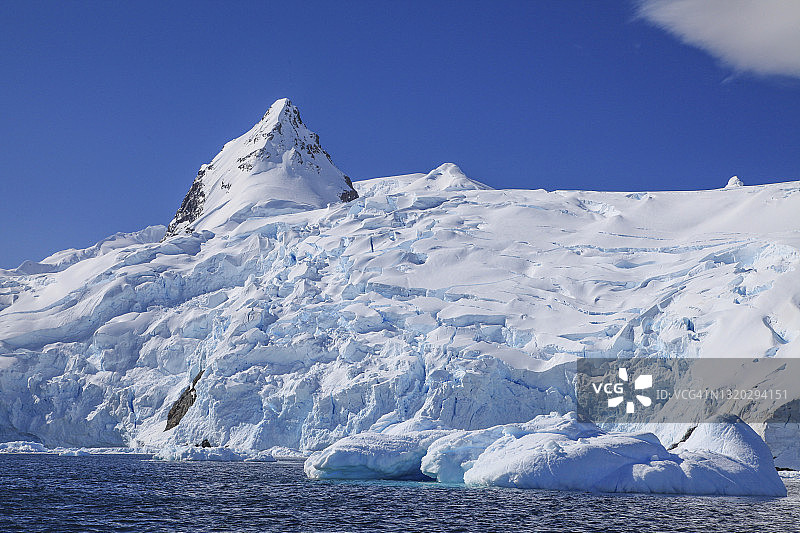 冰川和高山映衬着蓝天图片素材
