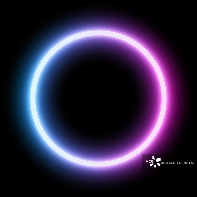 蓝紫外线氖圆框图片素材