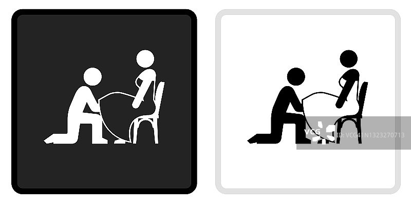 婚姻图标上的黑色按钮与白色翻转图片素材