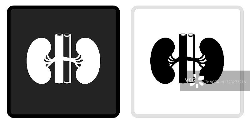 肾脏图标上的黑色按钮与白色翻转图片素材
