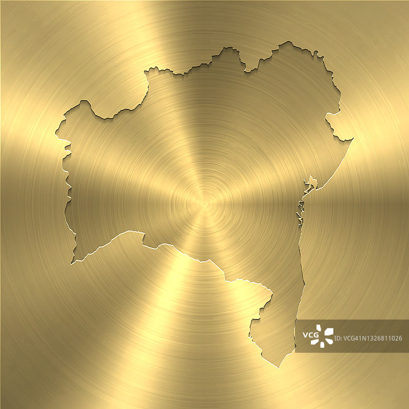 巴伊亚地图上的黄金背景-圆形拉丝金属纹理图片素材