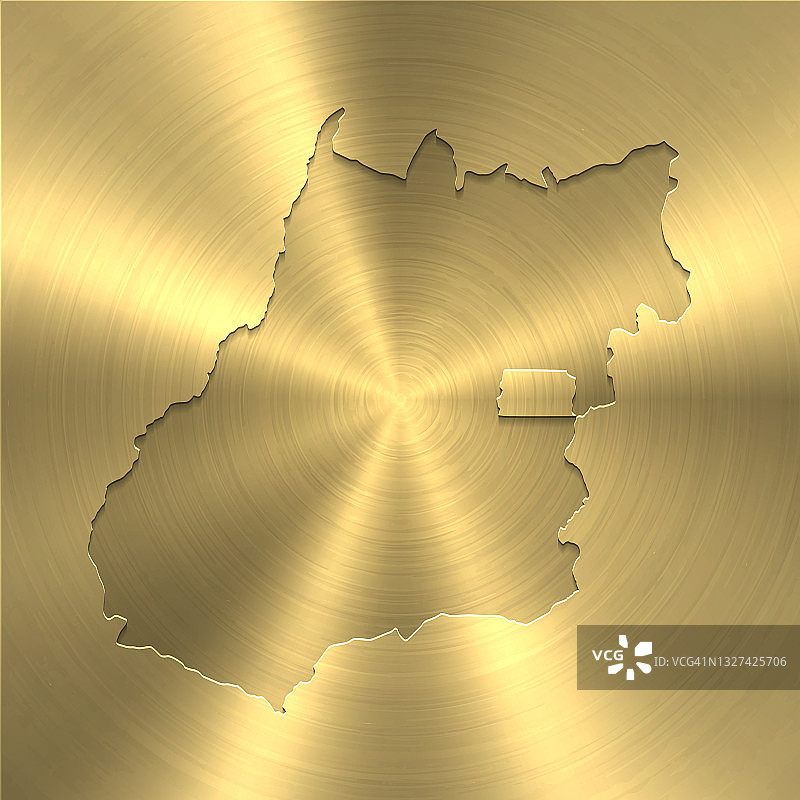戈亚斯地图上的黄金背景-圆形拉丝金属纹理图片素材