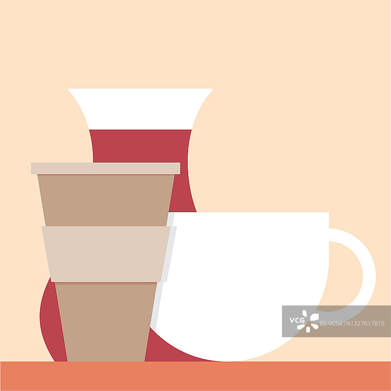 热咖啡杯平面设计图片素材