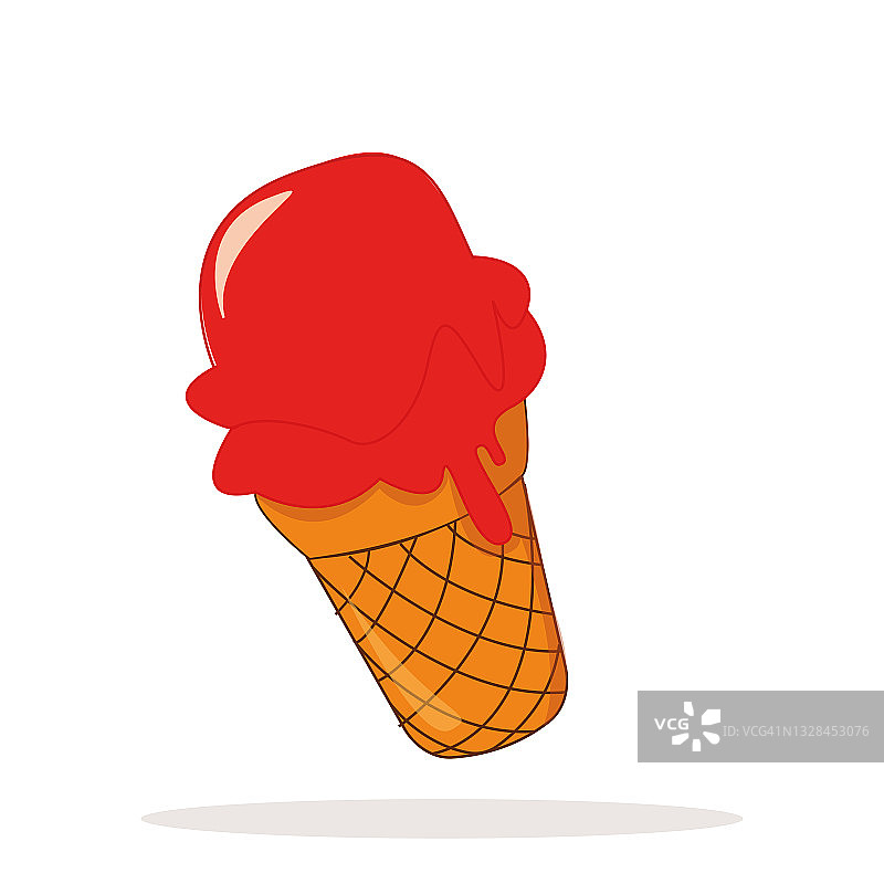 真实的冰淇淋在白色的背景-向量图片素材