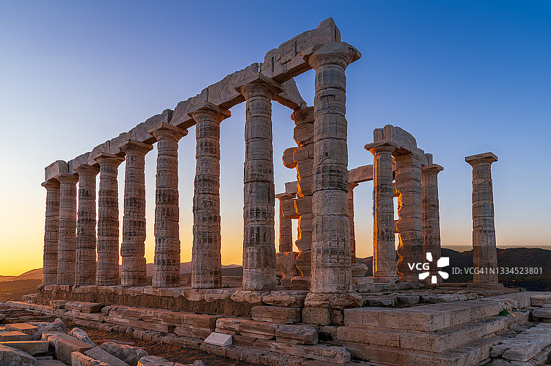 位于希腊索尼奥的古希腊波塞冬神庙图片素材