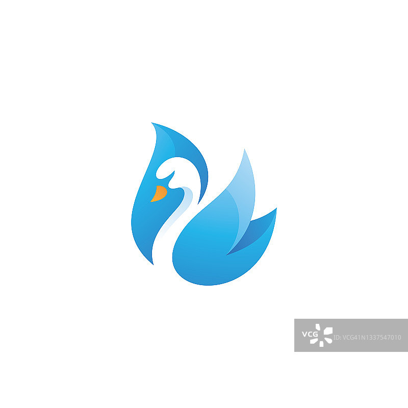 现代多彩鸿雁鸟图标Logo设计图片素材