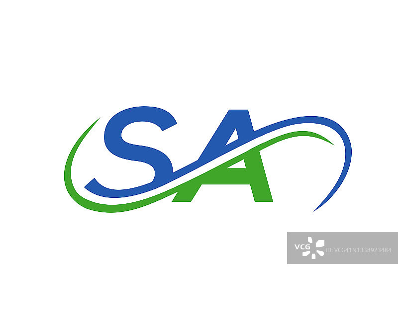 公司标志设计。SA字母连结商业标志。SA标志设计为金融，发展，投资，房地产和管理公司矢量模板图片素材