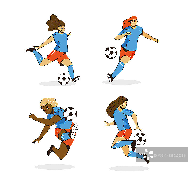 平面足球运动员插图矢量插图图片素材