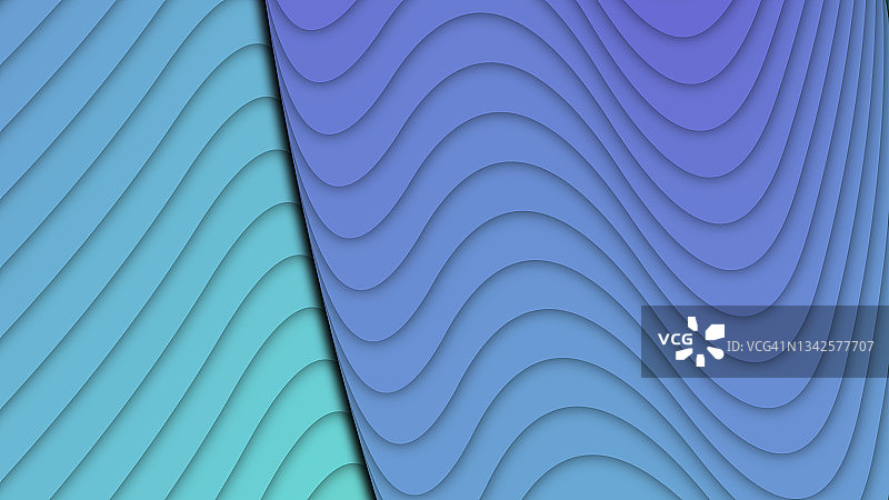 抽象蓝色波浪曲线。图片素材