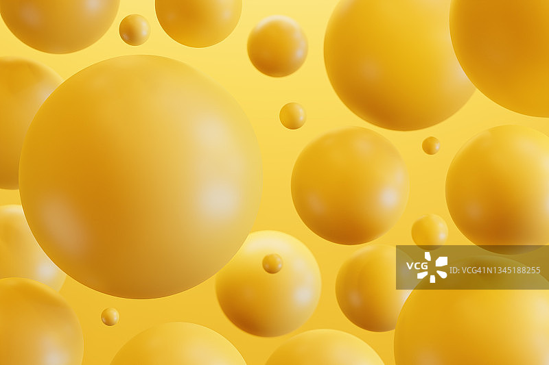 一组几何球体黄色背景图片素材