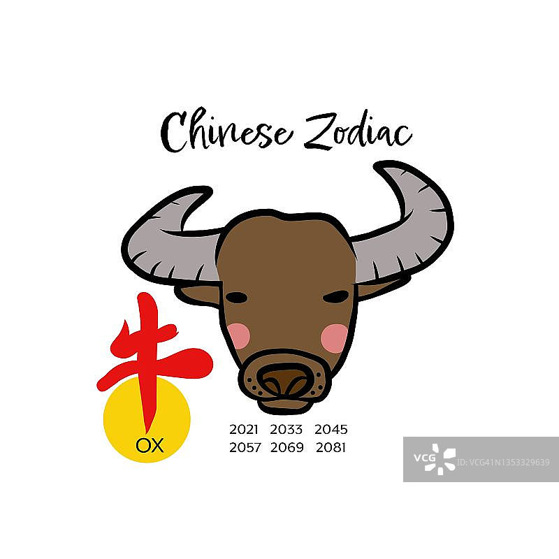 马的十二生肖与中文字意马卡通矢量插图图片素材