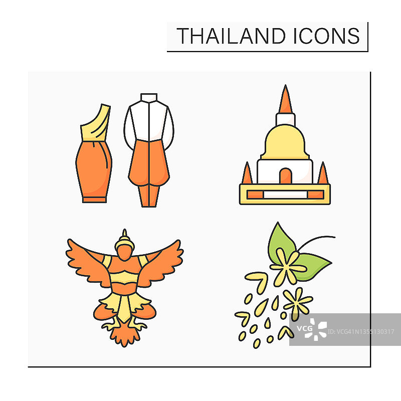 泰国彩色图标集图片素材