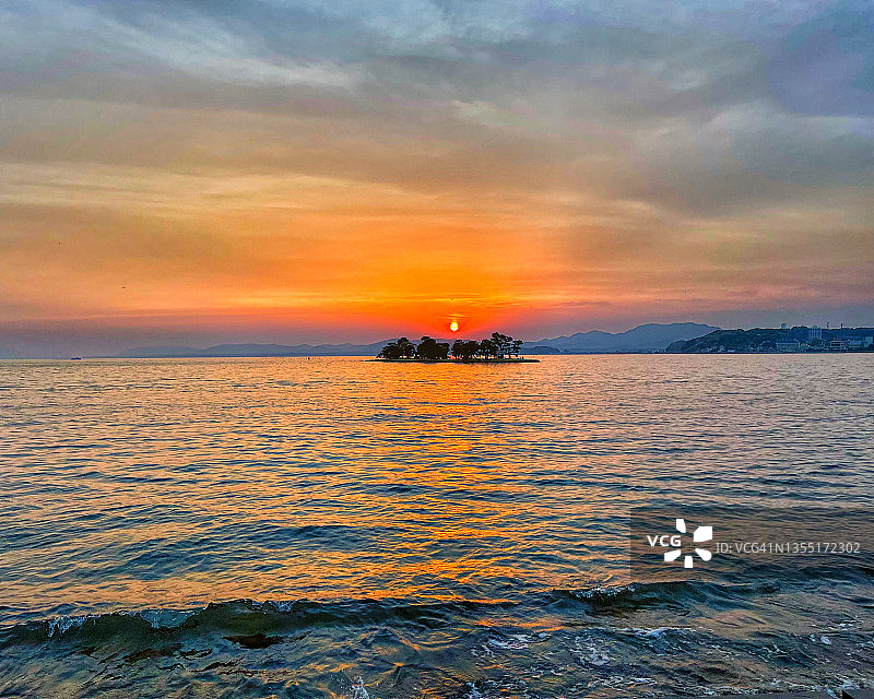 新稷湖的日落图片素材