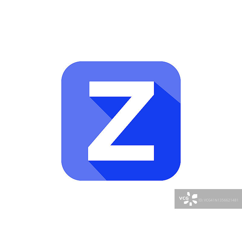 字母，文字符号平面图标Z字母与长阴影符号模板图片素材