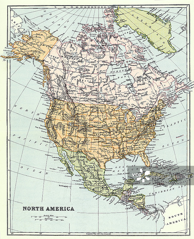 北美的旧地图图片素材