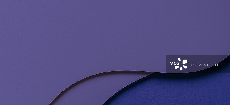 抽象创意彩色纸的几何构图横幅背景在非常边缘，紫色带有曲线线条图片素材