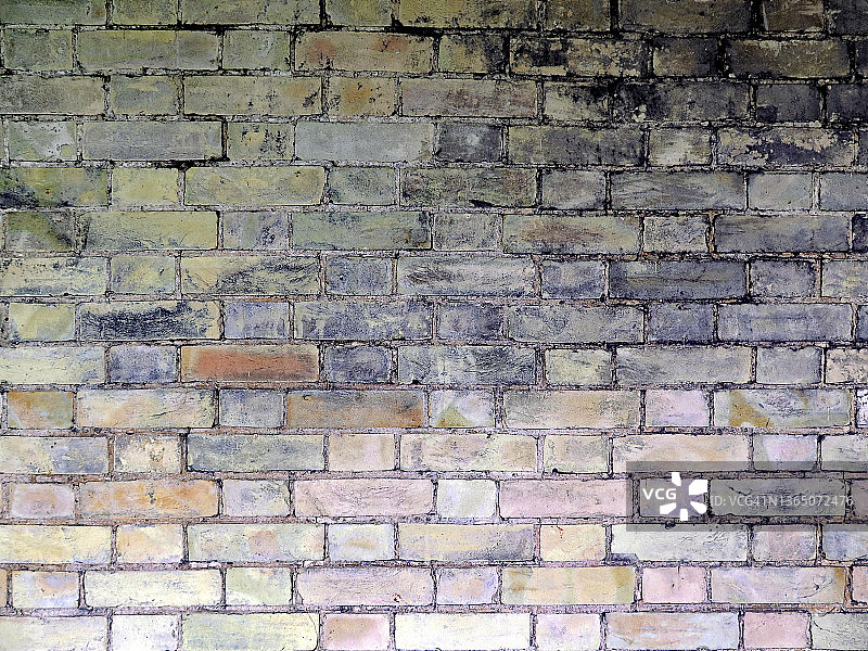 伦敦的空砖墙，色彩柔和，饱经风霜图片素材