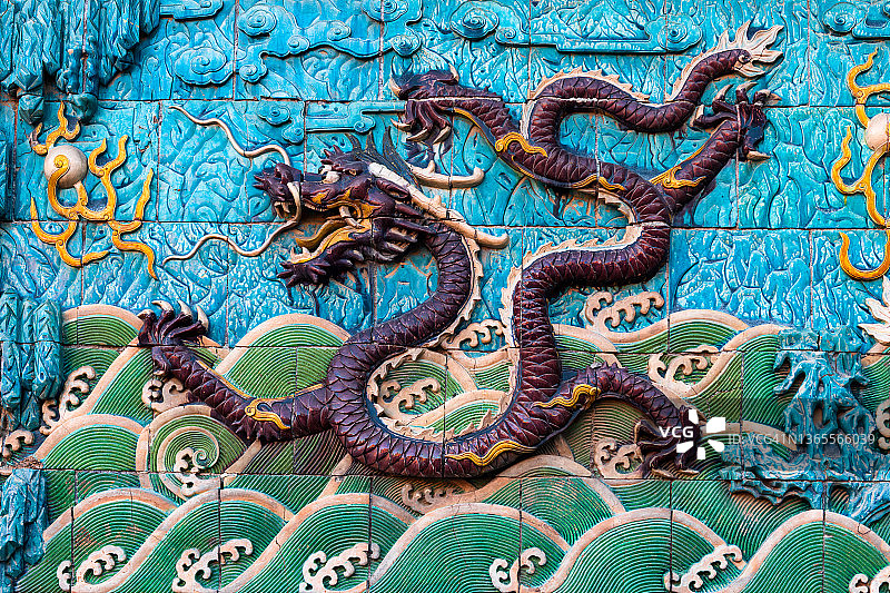 中国北京紫禁城的九龙壁图片素材