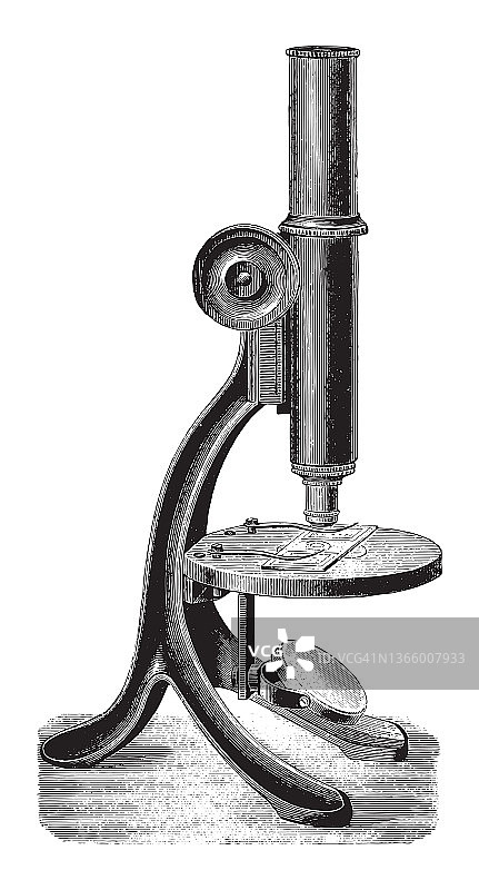 老式显微镜-老式插图图片素材