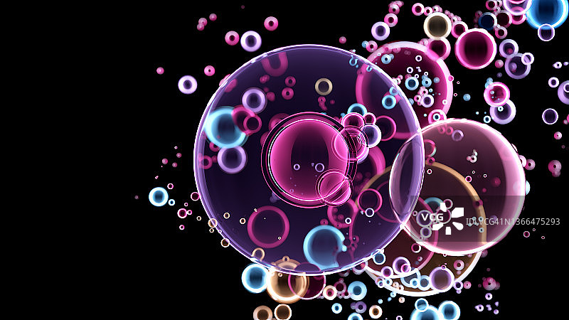 摘要纳米分子结构。水3 d球体图片素材